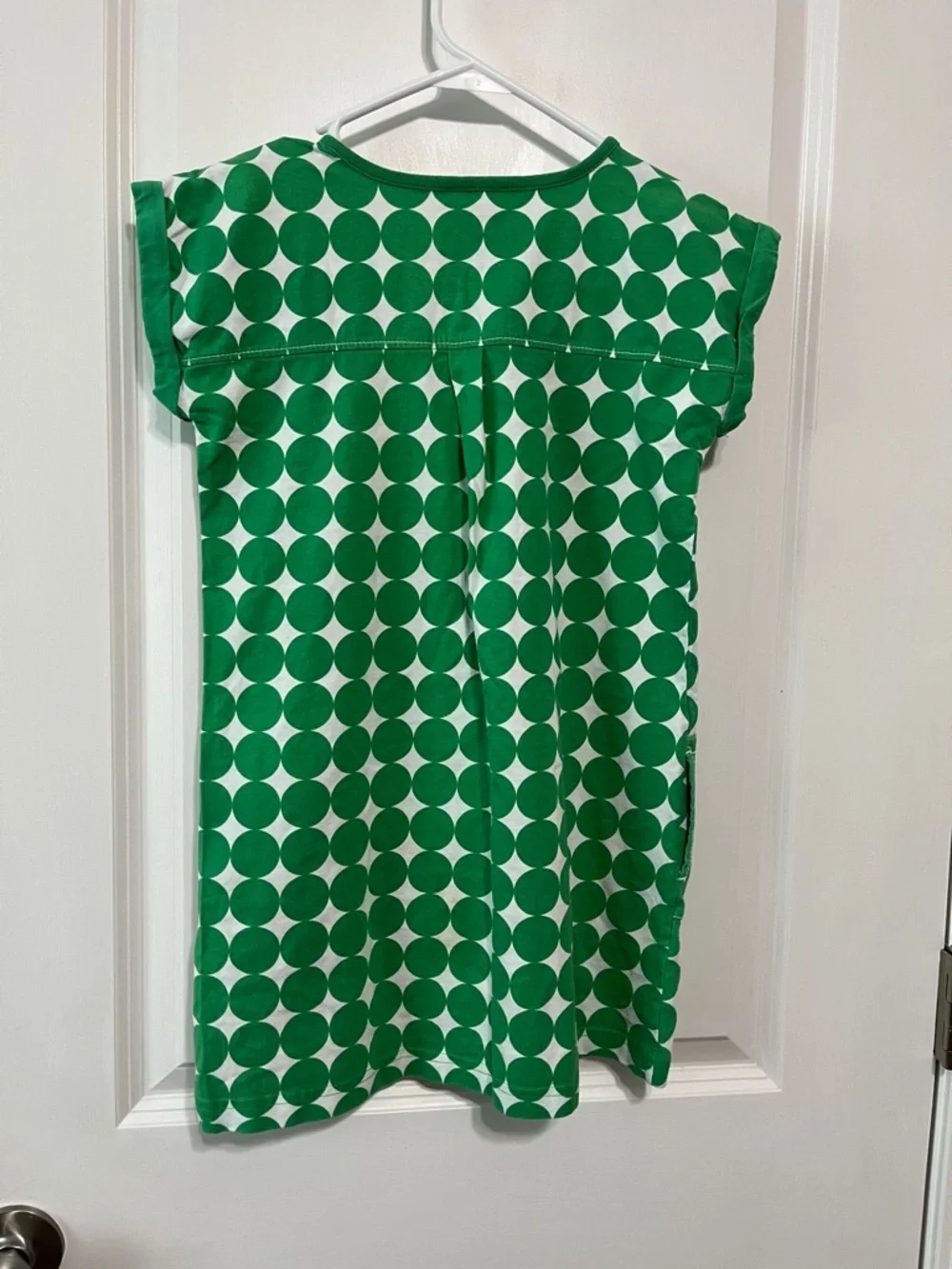 Hanna Andersson Green and White Circle Print Dress Sz 130 or 8